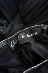 1950s Sequin Silk Chiffon Ceil Chapman