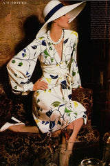 A/W 1973 Christian Dior Haute Couture Stunning Green Silk Chiffon Dress