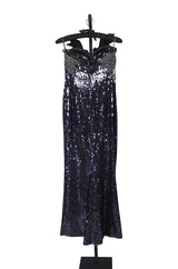 1990s Strapless Rare Loris Azzaro Sequin Gown