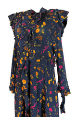 Fall 2016 Vetements Blue Floral Jersey Runway Dress Look 41