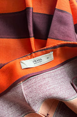 Fantastic Spring 2005 Prada Runway Look 26 Pleated Bright Coral Stripe Skirt