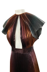 Resort 2019 Givenchy by Clare Waight Keller Metallic Pleated Lame Dress
