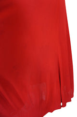 c1971 Halston Red Silk Knit Jersey Bias Cut Tank Dress