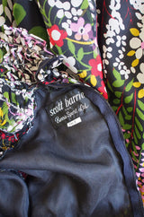 1970s Scott Barrie Silk Ruched Maxi Dress