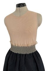 Prettiest 1998 Isaac Mizrahi Sleeveless Top & Black Silk & Silk Chiffon Taffeta Skirt Set