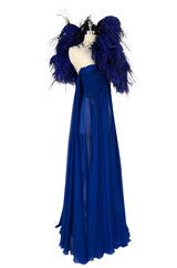 F/W 2004 Jean Louis Scherrer Haute Couture Runway Dress & Feather Cape