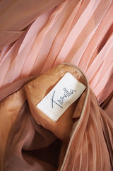 1970s Pleated Travilla Caftan Gown
