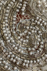 Documented 1981 Halston Silver Beaded & Pearl Grey Silk Net Couture Jacket