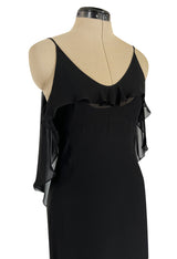 Spring 2004 Yves Saint Laurent by Tom Ford Black Silk Chiffon Dress