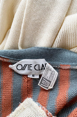 Rare 1970s Ossie Clark Couture Flared Sleeve Sweater w Belt