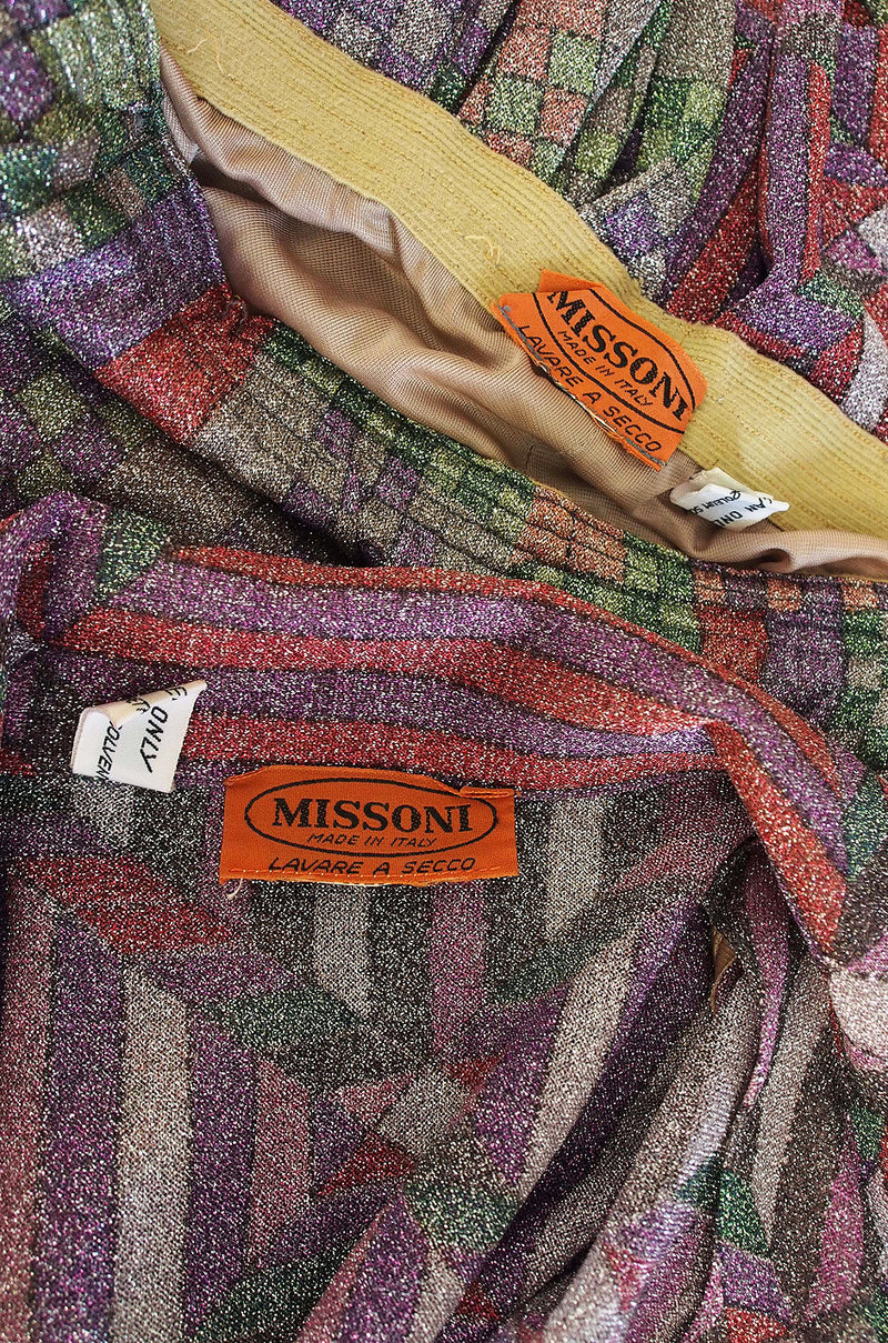 1972 Missoni Metallic Three Pieces Pantsuit Set