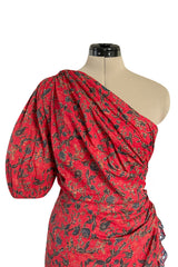 Prettiest 2018 Isabel Marant Etoile Esther One Shoulder Red Floral Print Dress