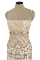 Spectacular Resort 2014 Valentino Fully Beaded Pale Pinky Nude Silk & Net Dress