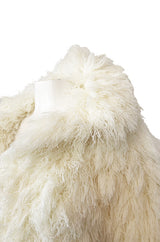 Incredible 1970s Arissa of France Ivory String 'Faux Fur' Alternative Coat