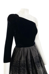 Documented Fall 1986 Valentino Haute Couture Very Full Skirted One Shoulder Dress