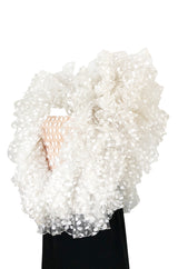 Fall 1987 James Galanos Extreme Ruffled Swiss Dot & Silk Dress