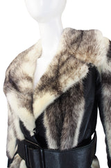 1970s Belted Leather & Mink Fur Jacket