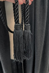 Fall 1977 Yves Saint Laurent Black Wool & Mohair Cape w Dramatic Collar