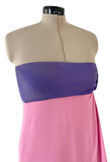 Prettiest Spring 2008 Valentino Runway Strapless Dress in Pink Yellow & Purple