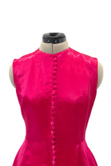 Spectacular Spring 2015 Christian Dior by Raf Simons Runway Brilliant Pink Gillet Vest Dress Coat