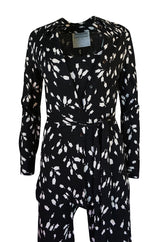 c.1976 Diane Von Furstenberg Black & White Jumpsuit & Jacket Set