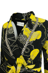 Important Fall 1970 Oscar de la Renta Ad Campaign Silk Brocade Dress