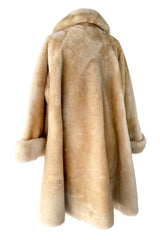 Gorgeous 1980s Christian Dior 'Teddy Bear Soft Thick Faux Fur Swing Tent Flare Coat