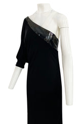 Fall 2009 Gucci by Frida Giannini Black One Shoulder Jersey & Leather Ad Campaign Dress