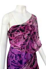 Fall 2000 Chanel by Karl Lagerfeld Runway One Shoulder Silk Chiffon Dress