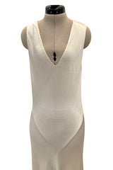 Beautiful 1930s Ivory Hammered Silk Satin Bias Cut Dress w Original Jacket & Belt