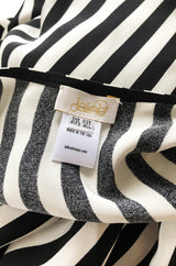 F/W 2016 Jaline "Martina" Custom Striped Silk Black and White Caftan