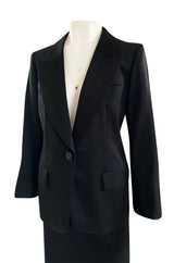 Iconic Fall 1996 Yves Saint Laurent True Haute Couture 'Le Smoking' Black Tuxedo Skirt Suit