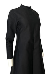 Fall 2013 Valentino Runway Finale Long Sleeve Simple & Graceful Black Dress