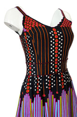c.1974 Lanvin by Jules-Francois Crahay Pretty Printed Dress w Scarf