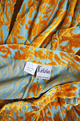 1980s Krizia Cut Silk Velvet Pant & Top Set