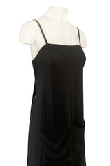 1970s Sonia Rykiel Wide Legged Cropped Pant & Long Tunic Evening Set w Draped Pockets