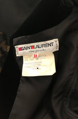 1980s Yves Saint Laurent Black Velvet, Lace & Jersey Dress