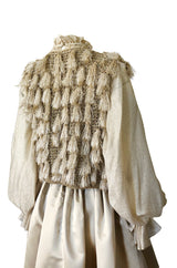 Fall 1977 Bill Blass Couture Gold Top, Tassle Vest & Ivory Silk Skirt Dress Set