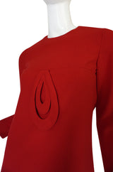 1960s Pierre Cardin for Takashimaya Red Loop Dress
