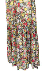 Documented 1975 Yves Saint Laurent Floral Print Off Shoulder Dress