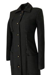1990s Gianni Versace Couture Sleek & Tailored Black Coat or Dress