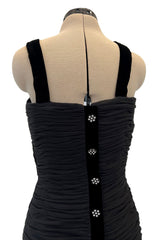 Fall 1988 Oscar de la Renta Miss O Gathered Dress w Incredible Back Button Finish