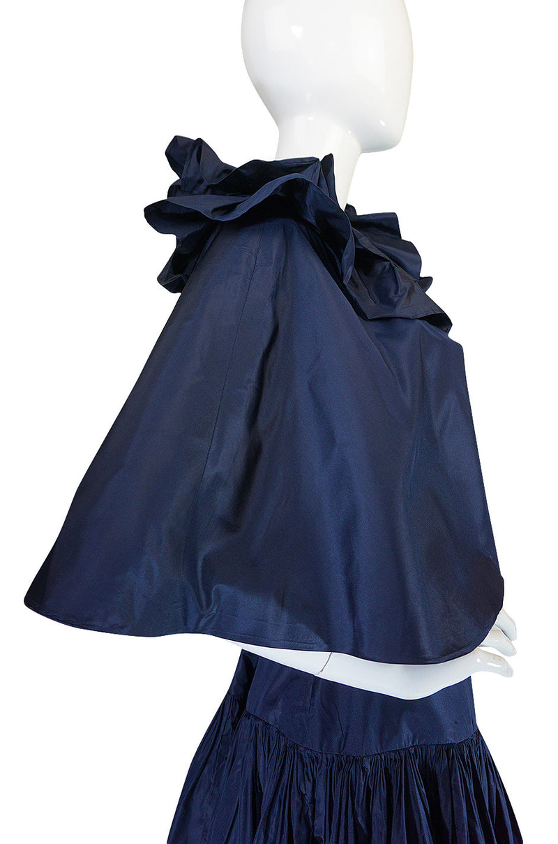 Spectacular 1980s Chanel Silk Tassled Cape and Skirt