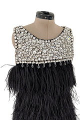 Gorgeous Fall 2010 Loris Azzaro by Vanessa Seward Runway Ostrich Feather & Huge Crystal Dress