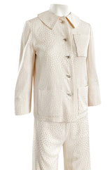 Well Documented Fall 1977 Christian Dior Haute Couture Cream Silk Suit