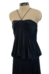 Spring 2004 Chloe By Phoebe Philo Black Slinky Nylon Jersey Runway Halter Dress