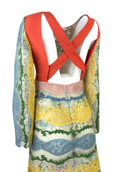 Resort 2016 Valentino Lace, Silk and Cotton Backless Patchwork Dress