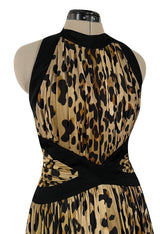 Fall 2014 Balmain by Olivier Rousteing Leopard Print Silk Jersey Dress w Low Back