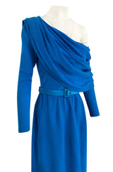 Important Spring 1993 Yves Saint Laurent Haute Couture One Shoulder Silk Crepe Dress