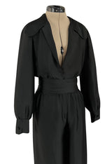 Chic Fall 1972 Christian Dior by Marc Bohan Haute Couture Black Silk Pant Set